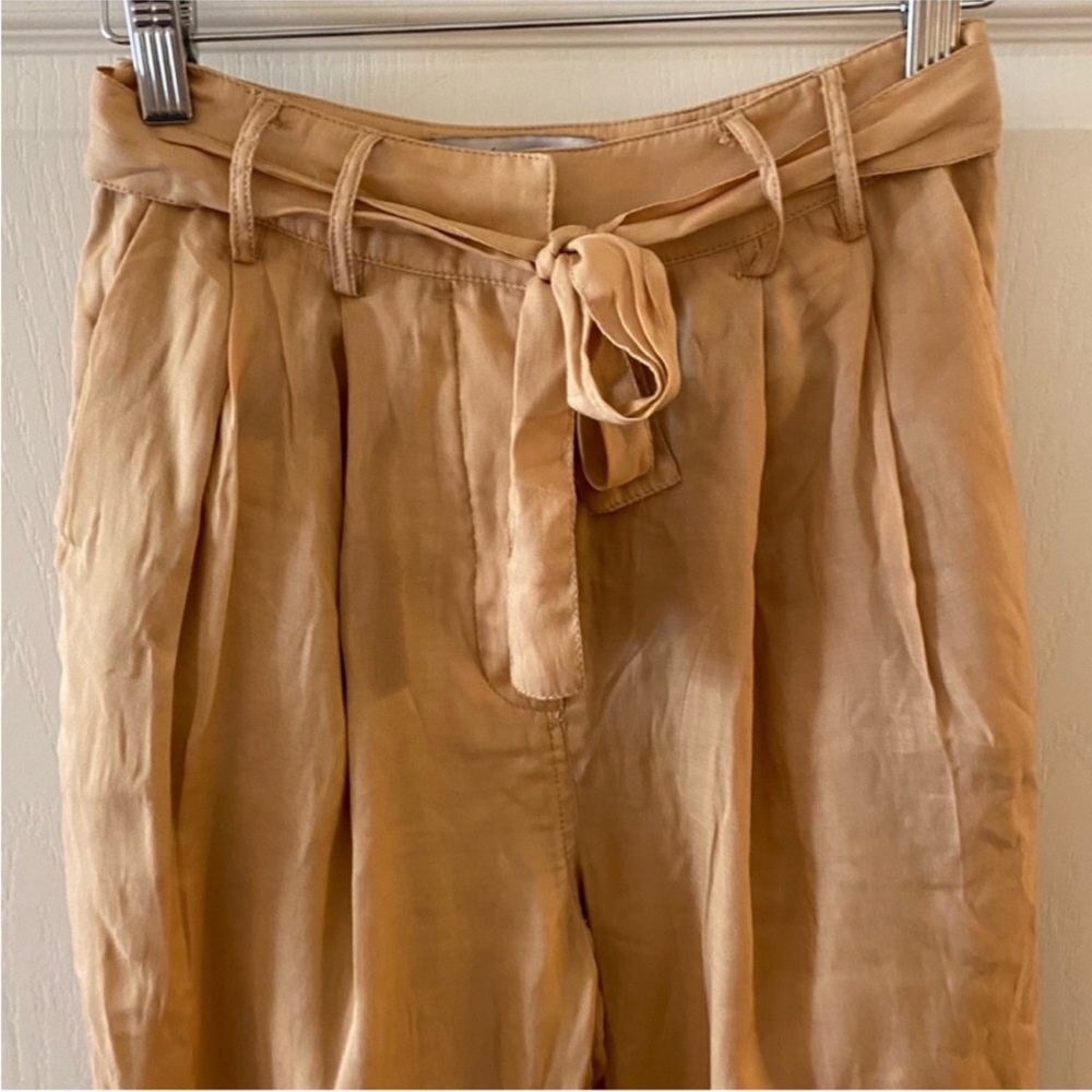 L'ACADEMIE The Danette Bronze Button Fly Belted High Rise Trousers - Picture 4 of 13